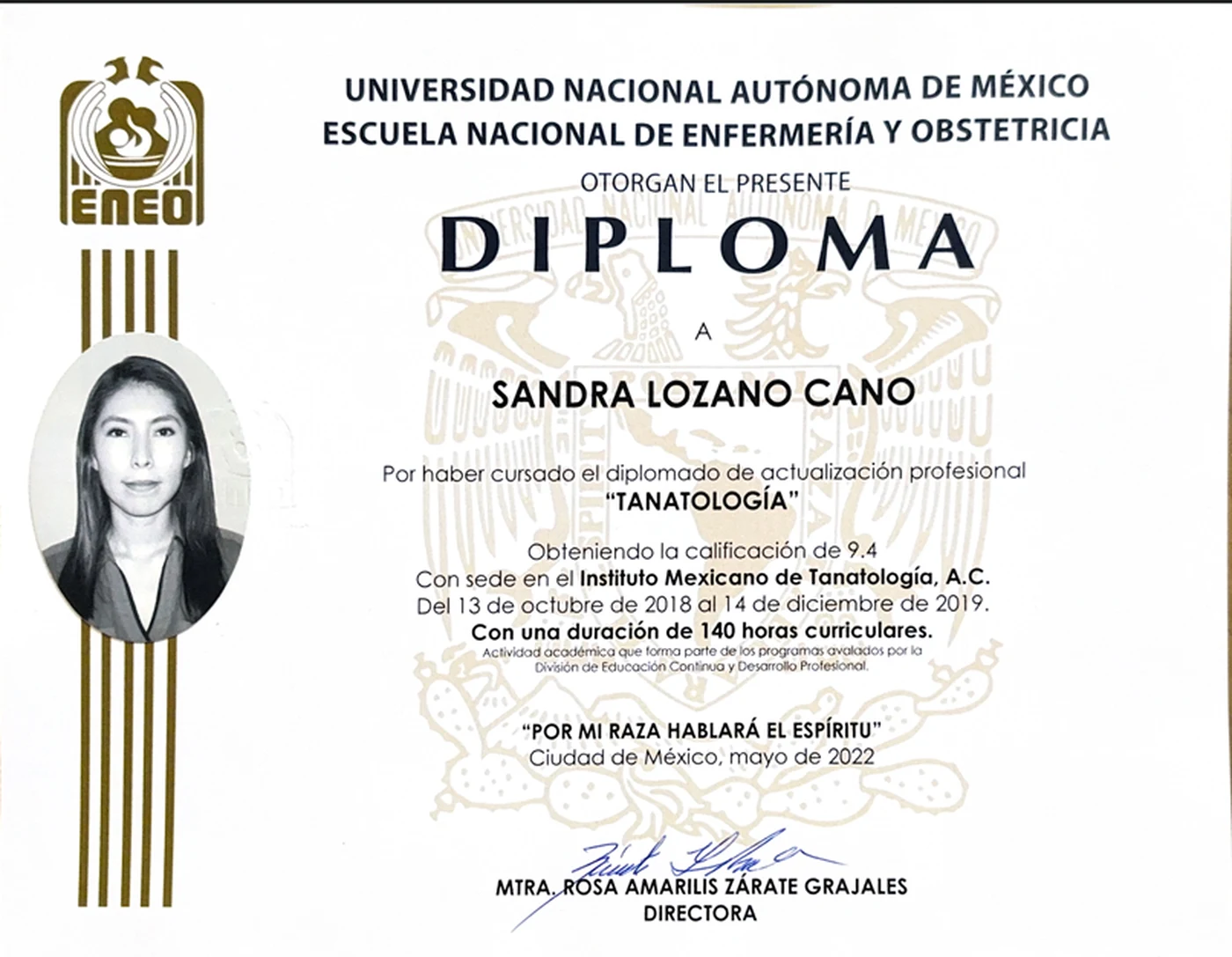 Diploma: Diplomado en Tanatología